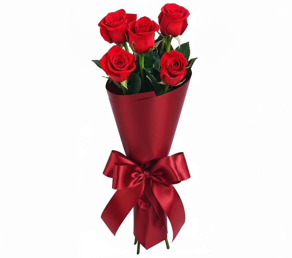 Букет 5 Красных роз Эдлесс Лав в Майкопе