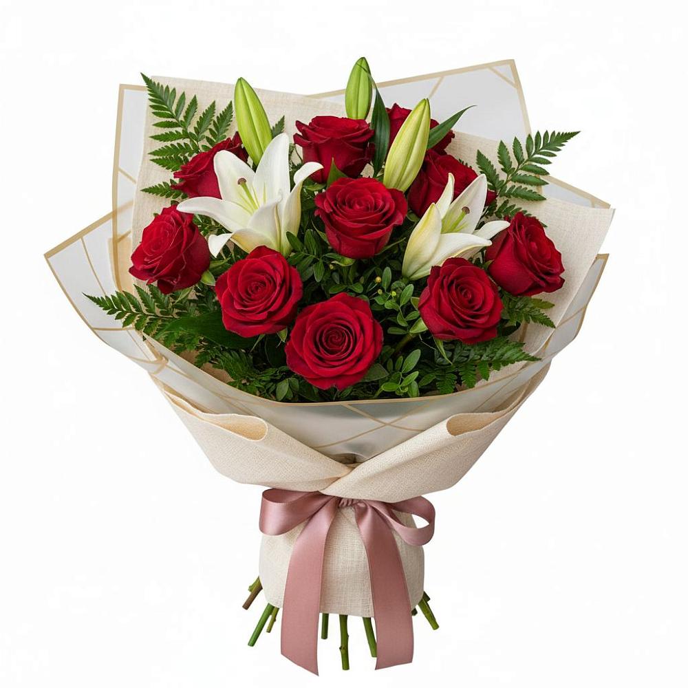 Букет цветов из: Лилии и Розы в Майкопе