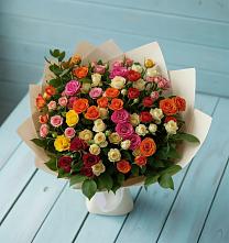 Букет Микс из разноцветных кустовых роз #REPLACE_PRED# Майкопе